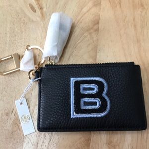 B Monogram Card Case Key FOB